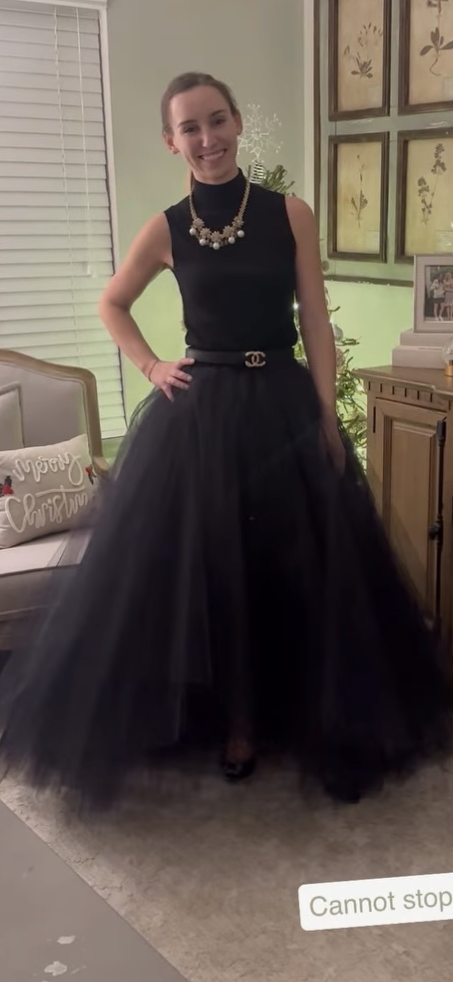 Elegant black tulle outfit