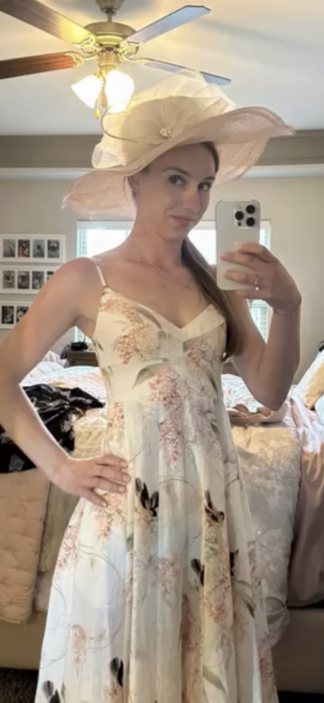 Floral hat and matching outfit